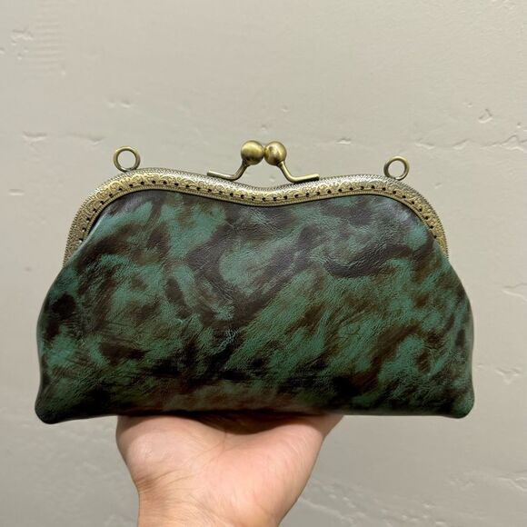 Handsewn Vintage Genuine Cowhide Clutch/Wristlet/Crossbody & 2 Chain Styles - Picture 2 of 13